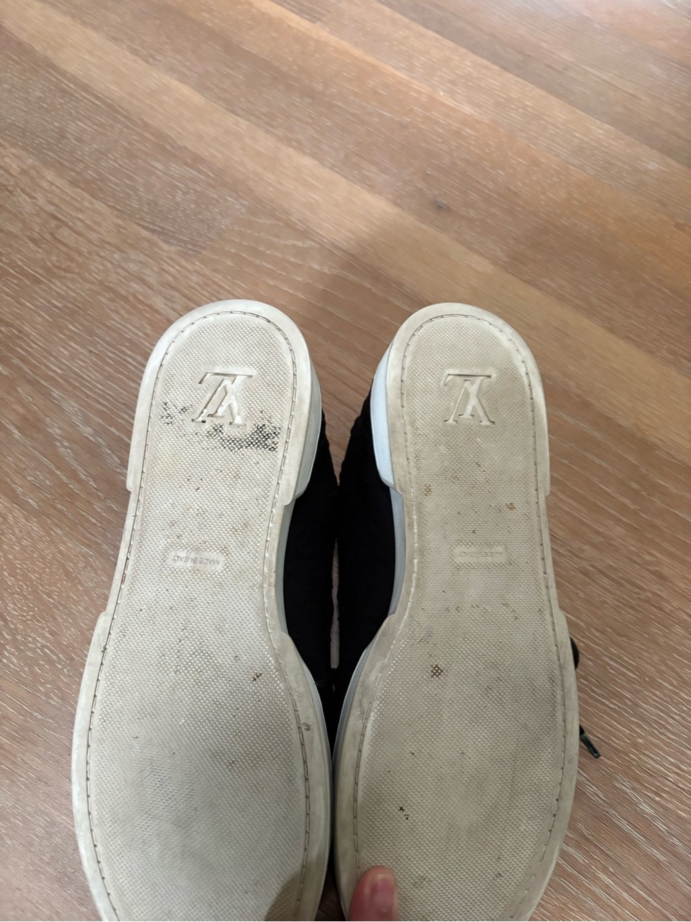 Louis Vuitton Women’s Black Suede Logo Sneakers - Picture 7 of 9